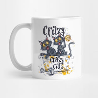 Cats playing with balls of yarn Funny T-shirt 2-01 Mug